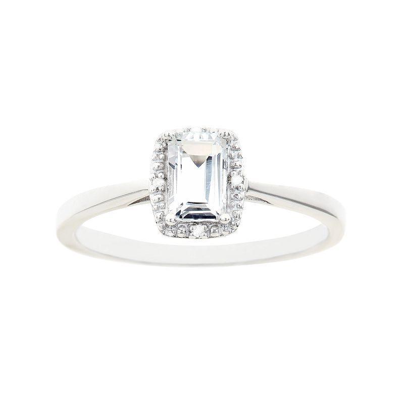 Gemstone and Diamond Accent Ring in Sterling Silver Product Image