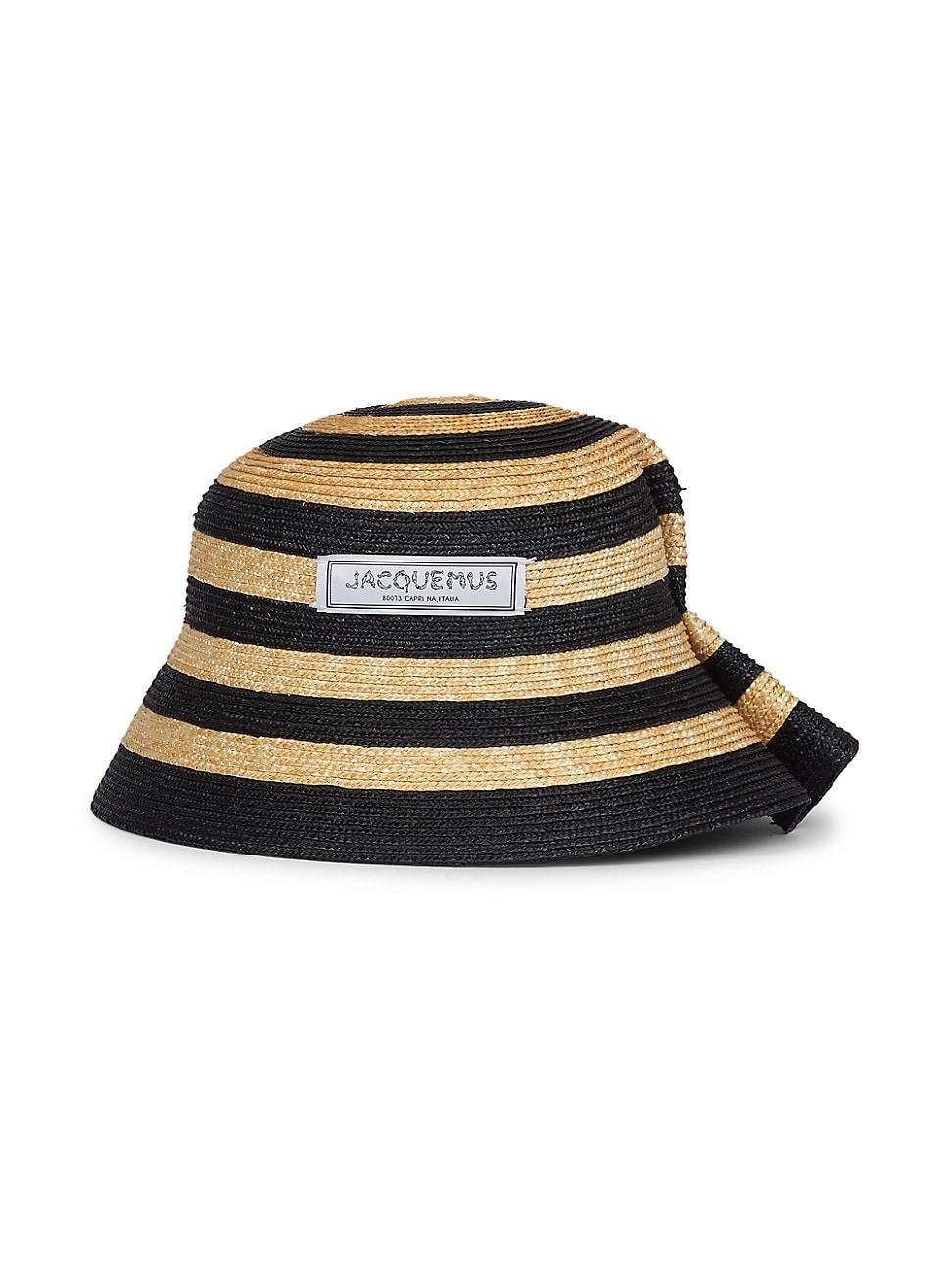 Mens Vela Striped Raffia Bucket Hat Product Image