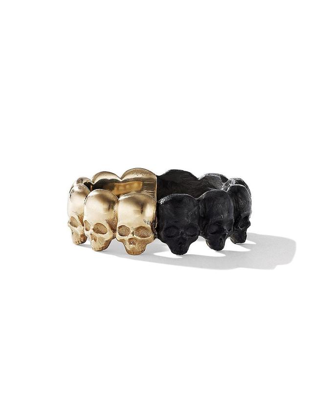 Mens Memento Mori Skull Band Ring in 18K Yellow Gold Product Image