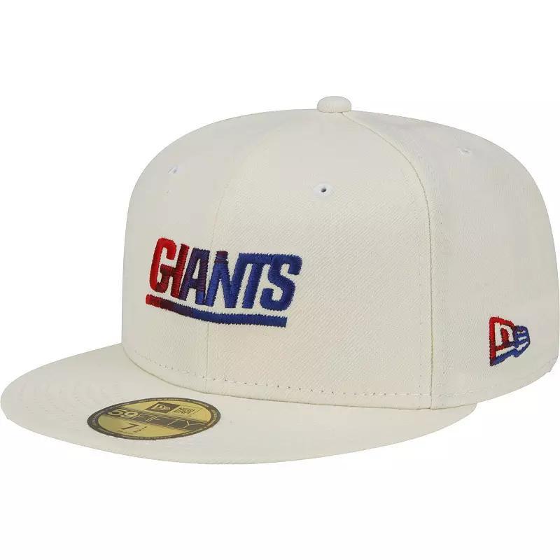 Mens New Era Cream New York Giants Chrome Dim 59FIFTY Fitted Hat Product Image