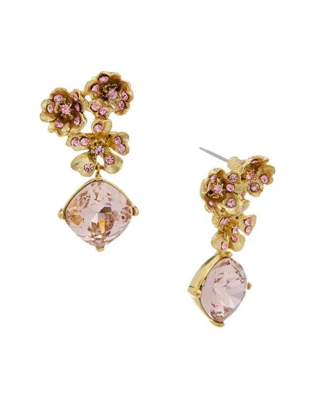 14k Flower Earrings In Pink Product Image