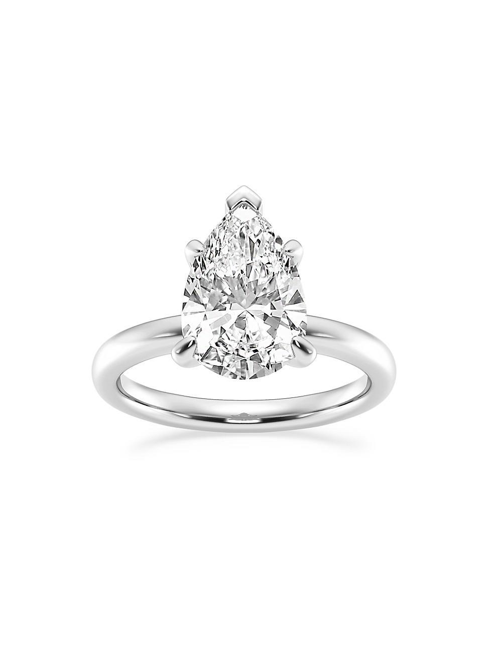 Womens 14K White Gold & Pear-Cut Lab-Grown Diamond Solitaire Ring/0.50-5.00 TCW Product Image