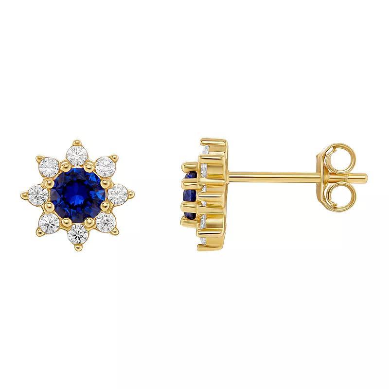 PRIMROSE Birthstone Cubic Zirconia Flower Stud Earrings, Womens, Gold Tone Sep Product Image