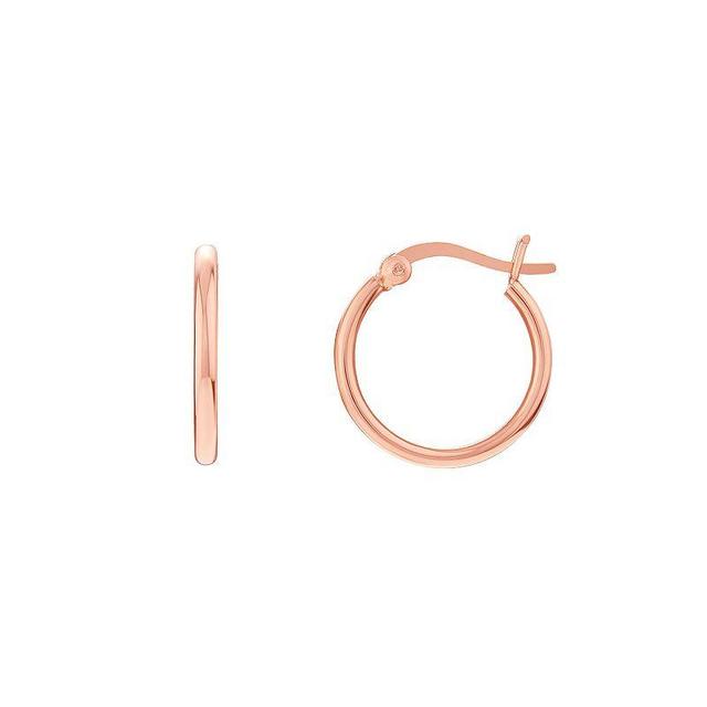 PRIMROSE Sterling Silver Tube Hoop Earrings, Womens, 14k Rose Gold Over Product Image