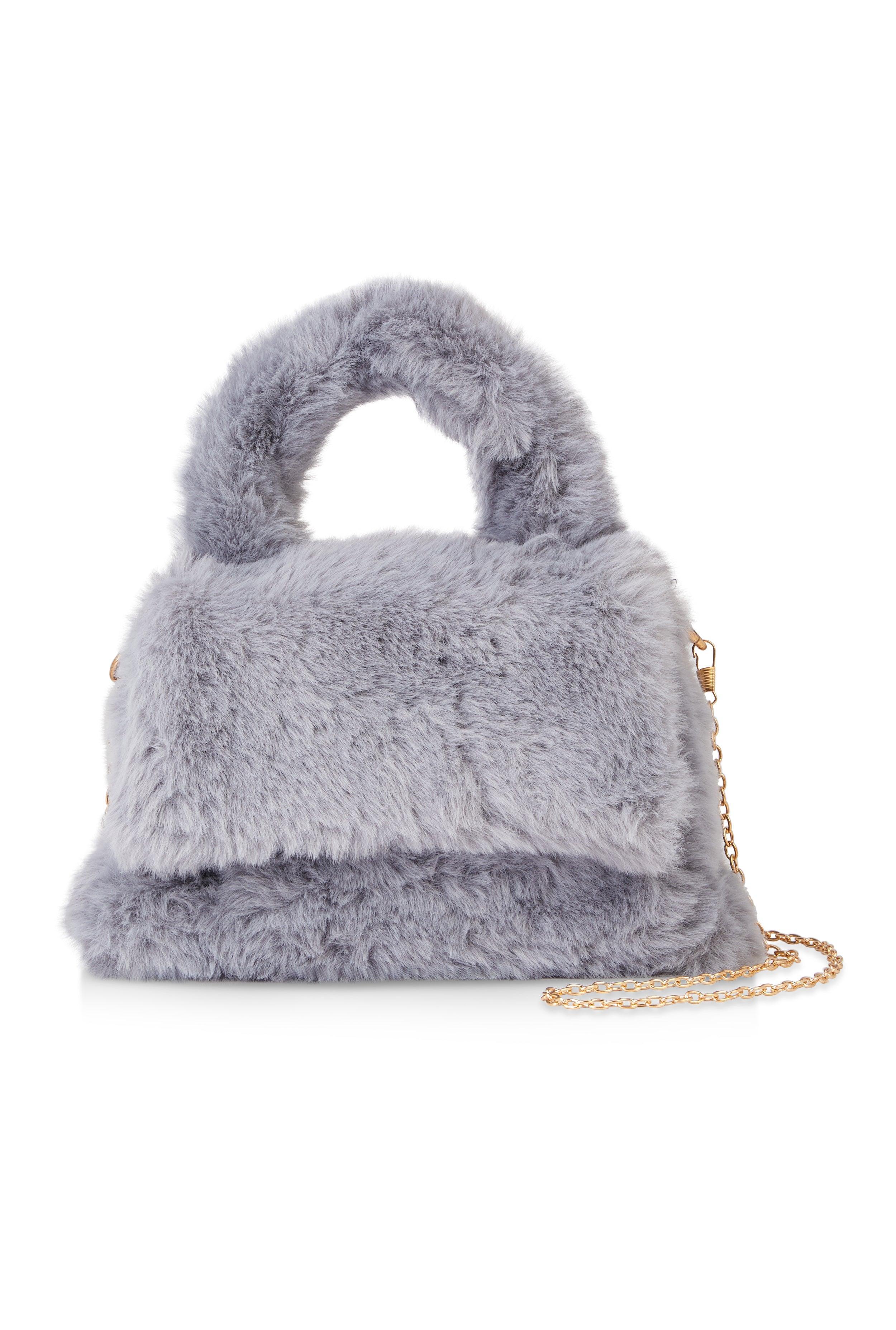 Faux Fur Convertible Handbag Female Product Image