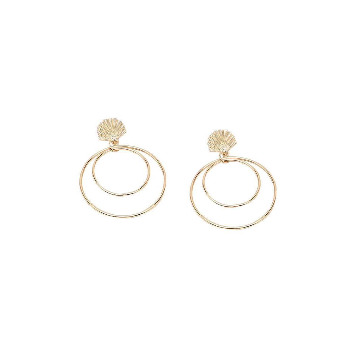 Sohi Womens Gold Circular Drop Earrings Product Image