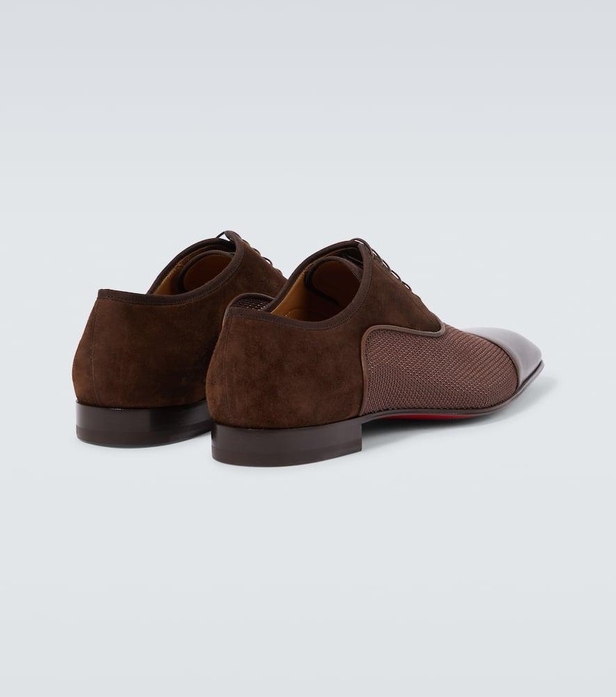 CHRISTIAN LOUBOUTIN Men's Ac Greggo Textile And Leather Oxfords In Brown Product Image