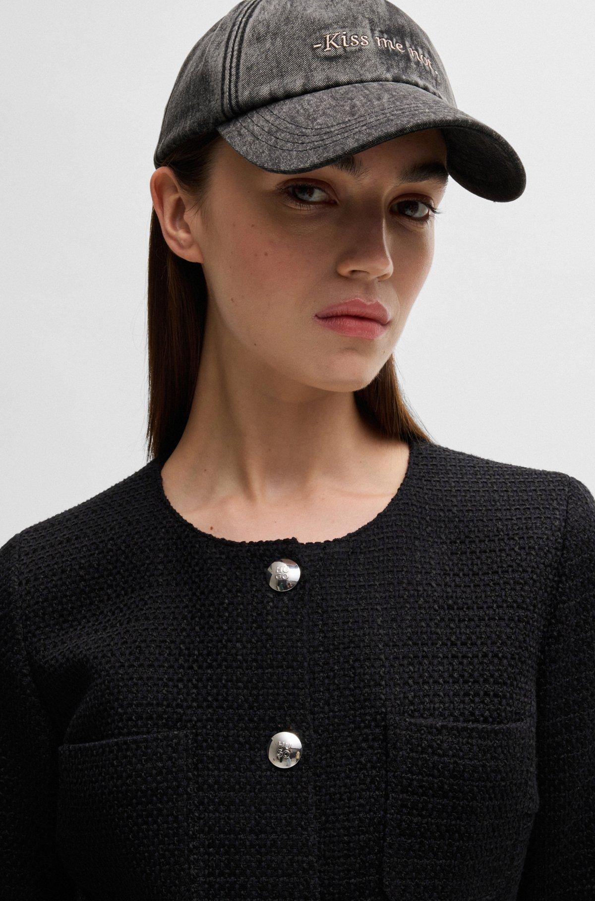 Cotton-twill cap with embroidered slogan Product Image