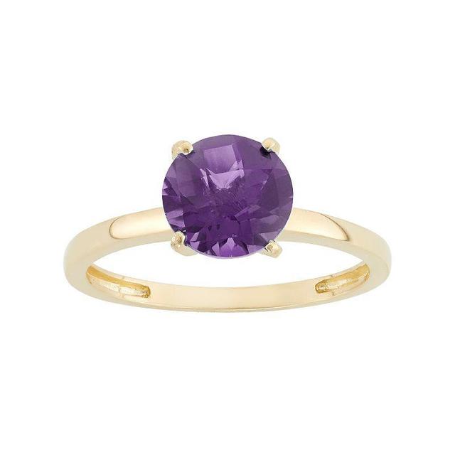 Designs by Gioelli Amethyst 10k Gold Solitaire Ring, Womens Purple Product Image