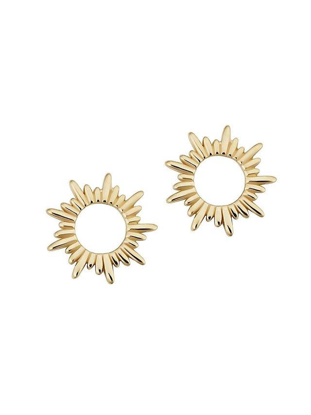 Womens 14K Yellow Solid Gold Sunrise Studs Product Image