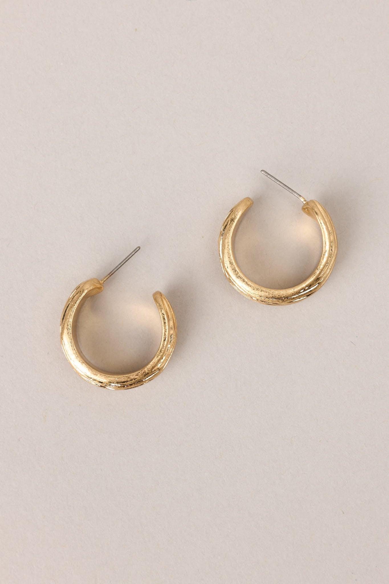 Forever Enchanted Gold Hoop Earrings Product Image