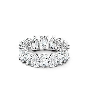 Womens Matrix Rhodium-Plated & Crystal Ring Product Image