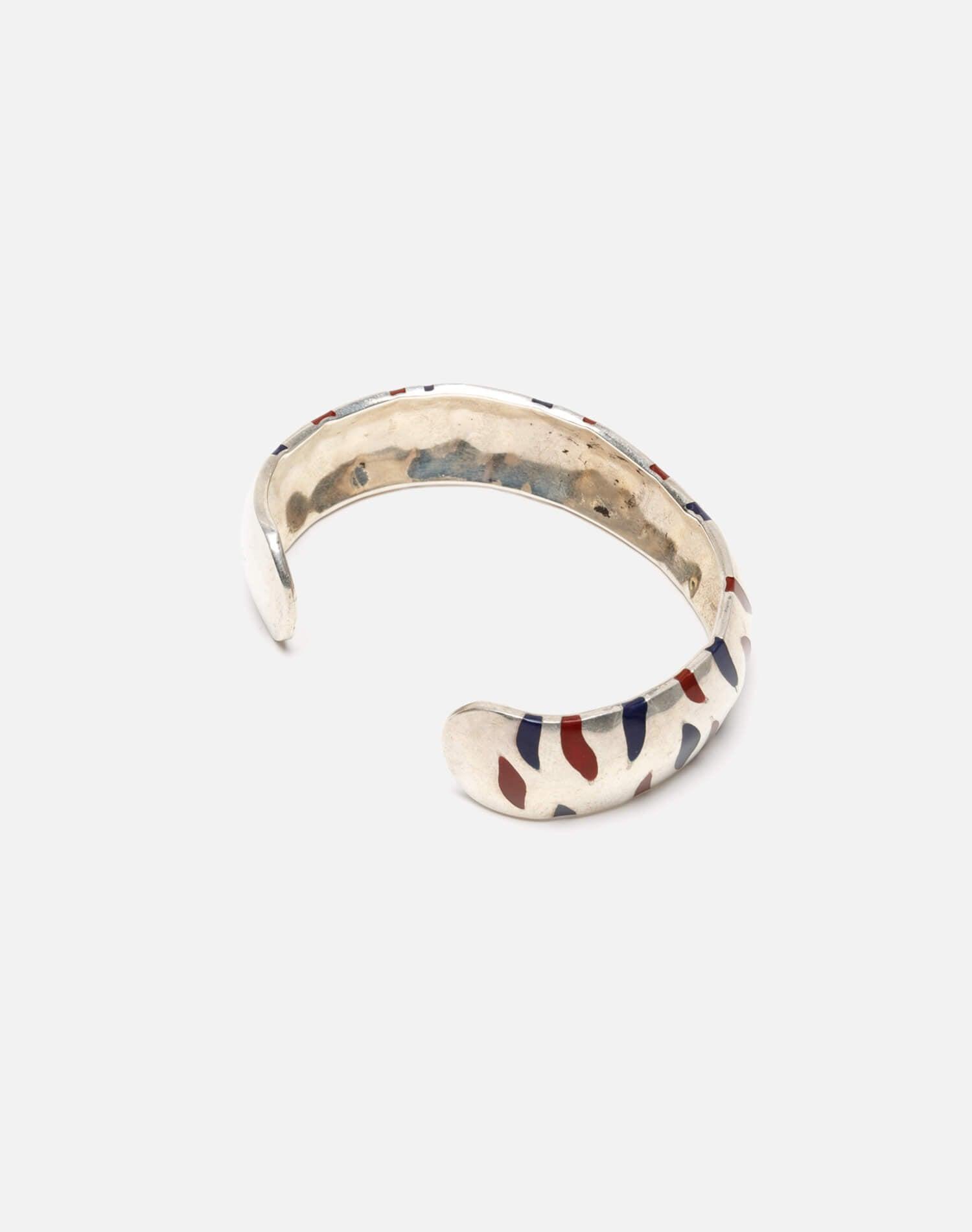 70s Enamel Artisan Silver Bracelet Female Product Image