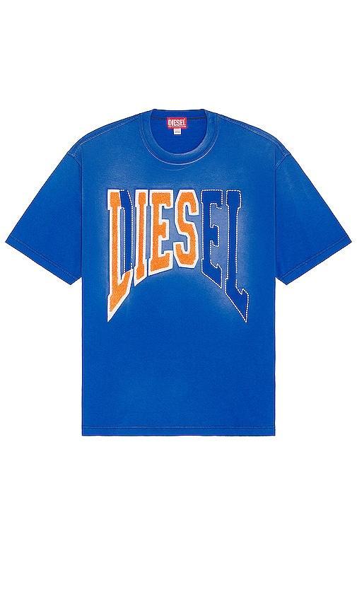 DIESEL Distressed Collegiate Oversize Cotton T-Shirt Product Image