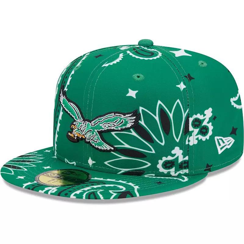 Mens New Era Kelly Philadelphia Eagles Throwback Paisley 59FIFTY Fitted Hat Product Image