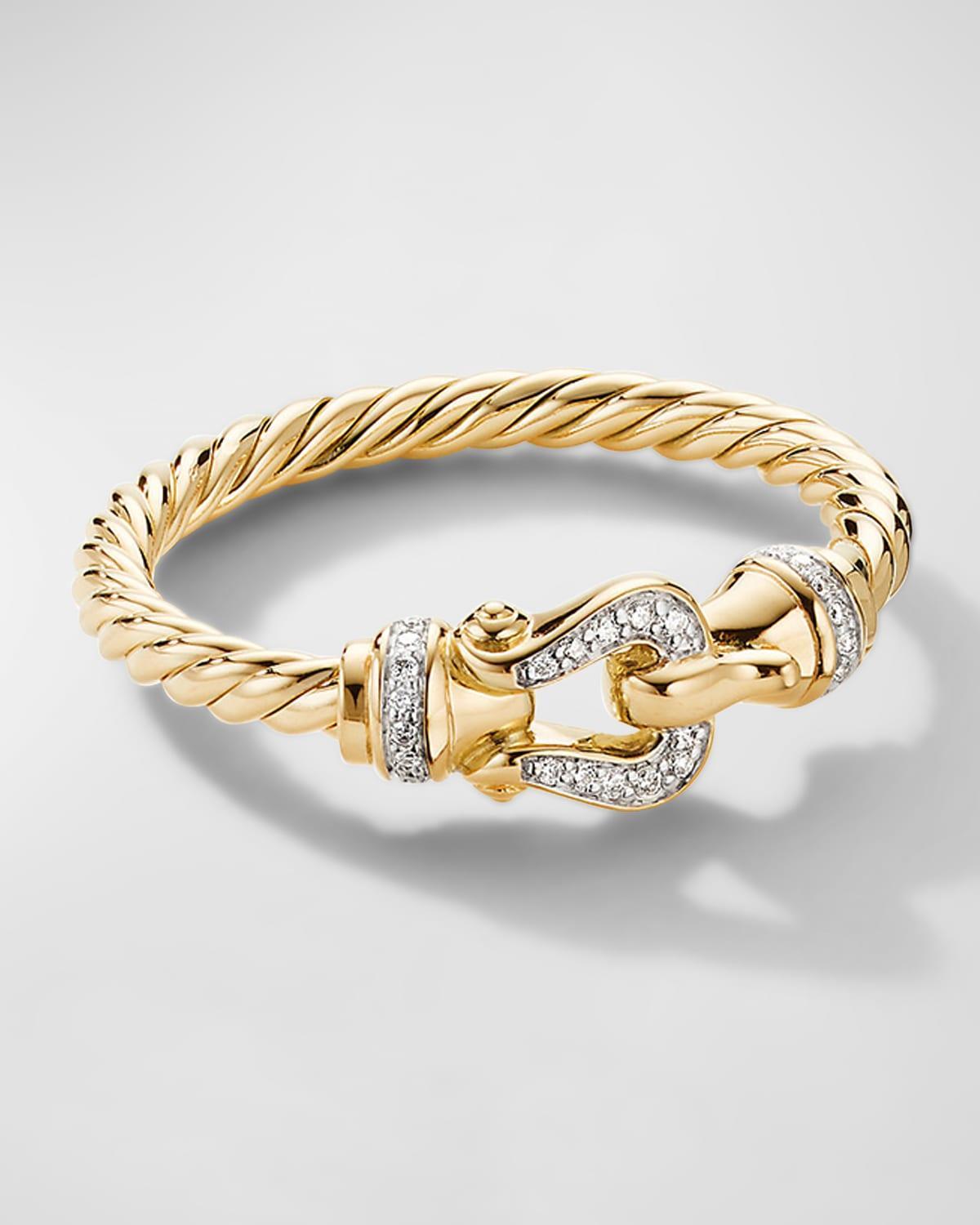 Womens Petite Buckle Ring In 18K Yellow Gold Product Image