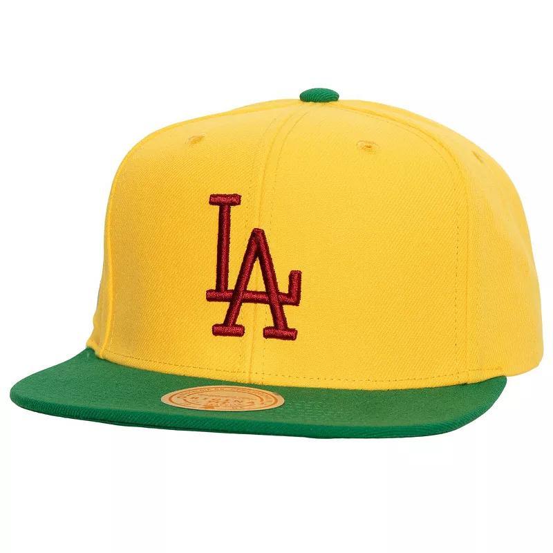 Mens Mitchell & Ness Yellow Los Angeles Dodgers Hometown Snapback Hat - Yellow Product Image