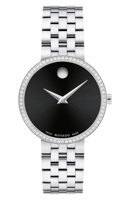 Movado Womens Museum Classic Swiss Quartz Silver-Tone Stainless Steel Watch 30mm Product Image