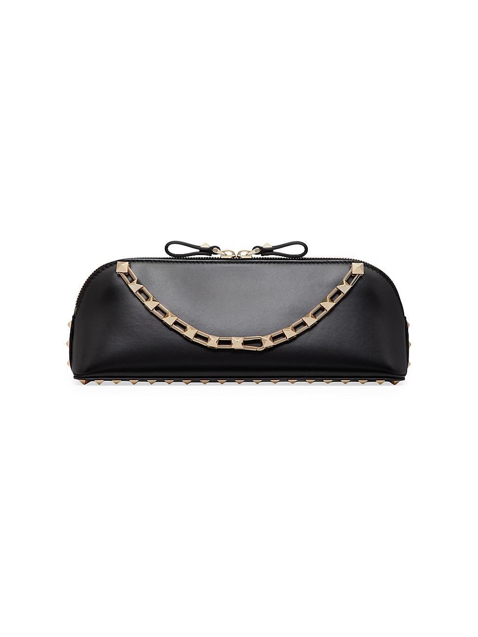 Womens Small Rockstud Clutch In Calfskin Product Image