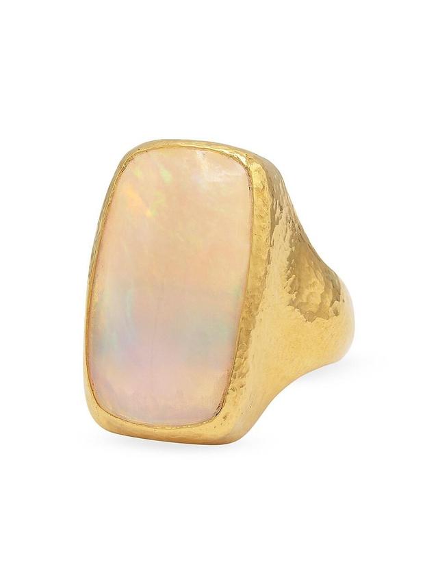 Womens Rune 24K Yellow Gold & Opal Ring Product Image