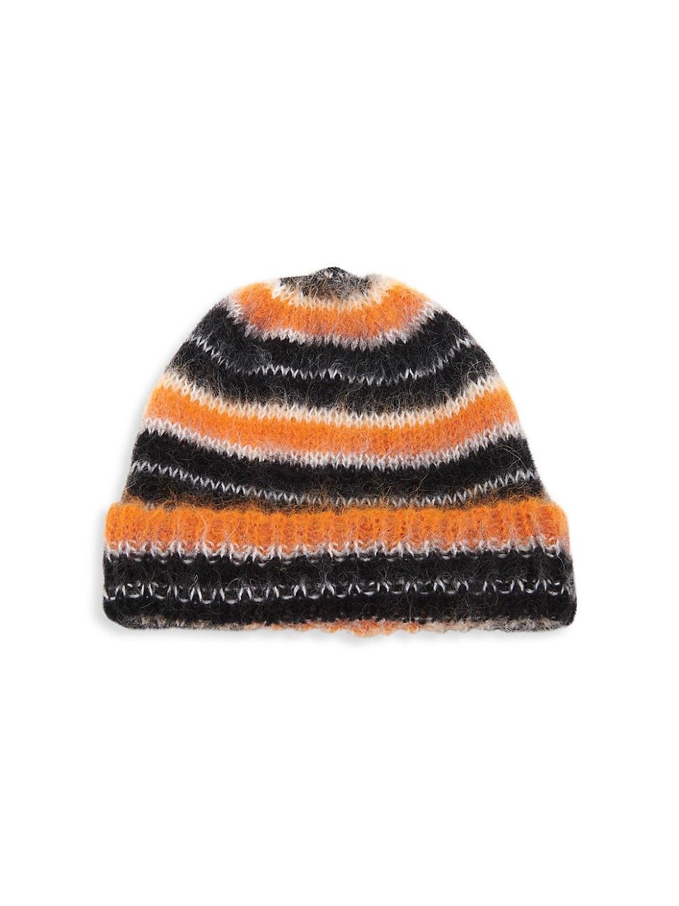 Mens Fuzzy Wuzzy Striped Mohair-Blend Beanie Product Image