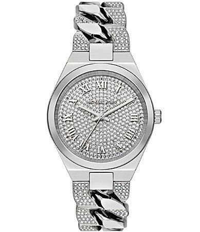 Michael Kors Womens Lennox Three-Hand Stainless Steel Watch 37mm - Silver-tone Product Image