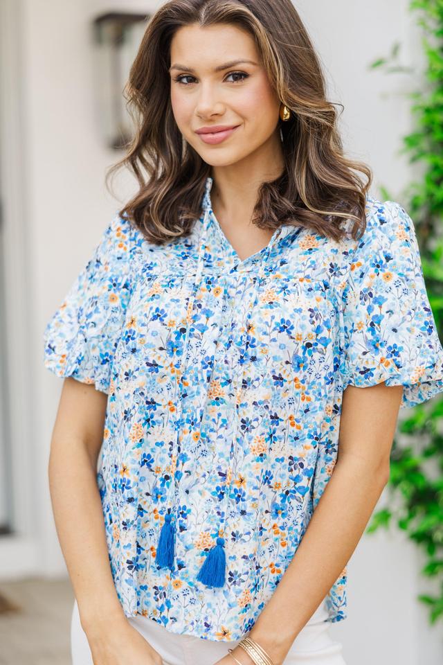 Remember You Well Blue Floral Blouse Female Product Image