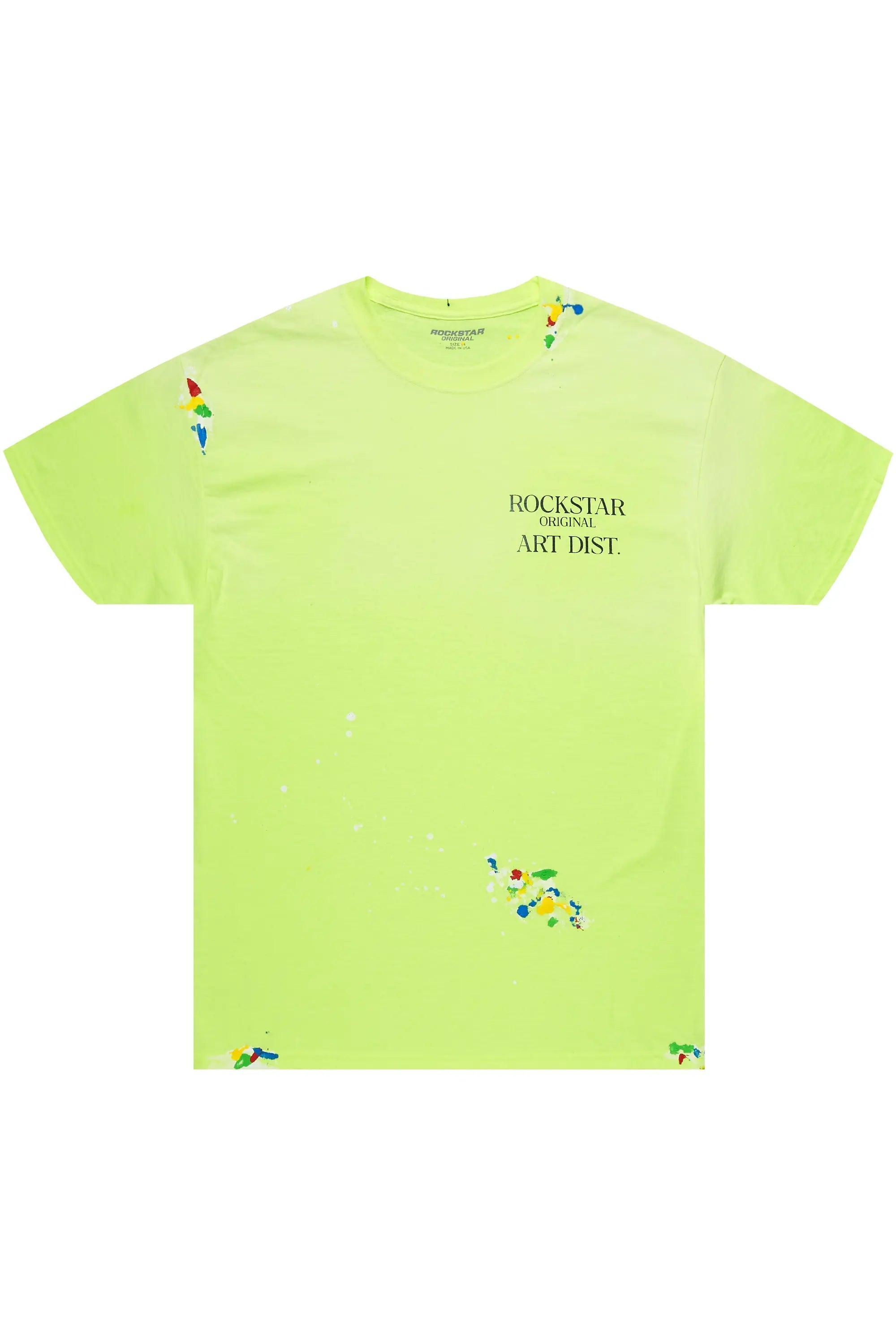 Palmer Neon Yellow Graphic T-Shirt Male Product Image