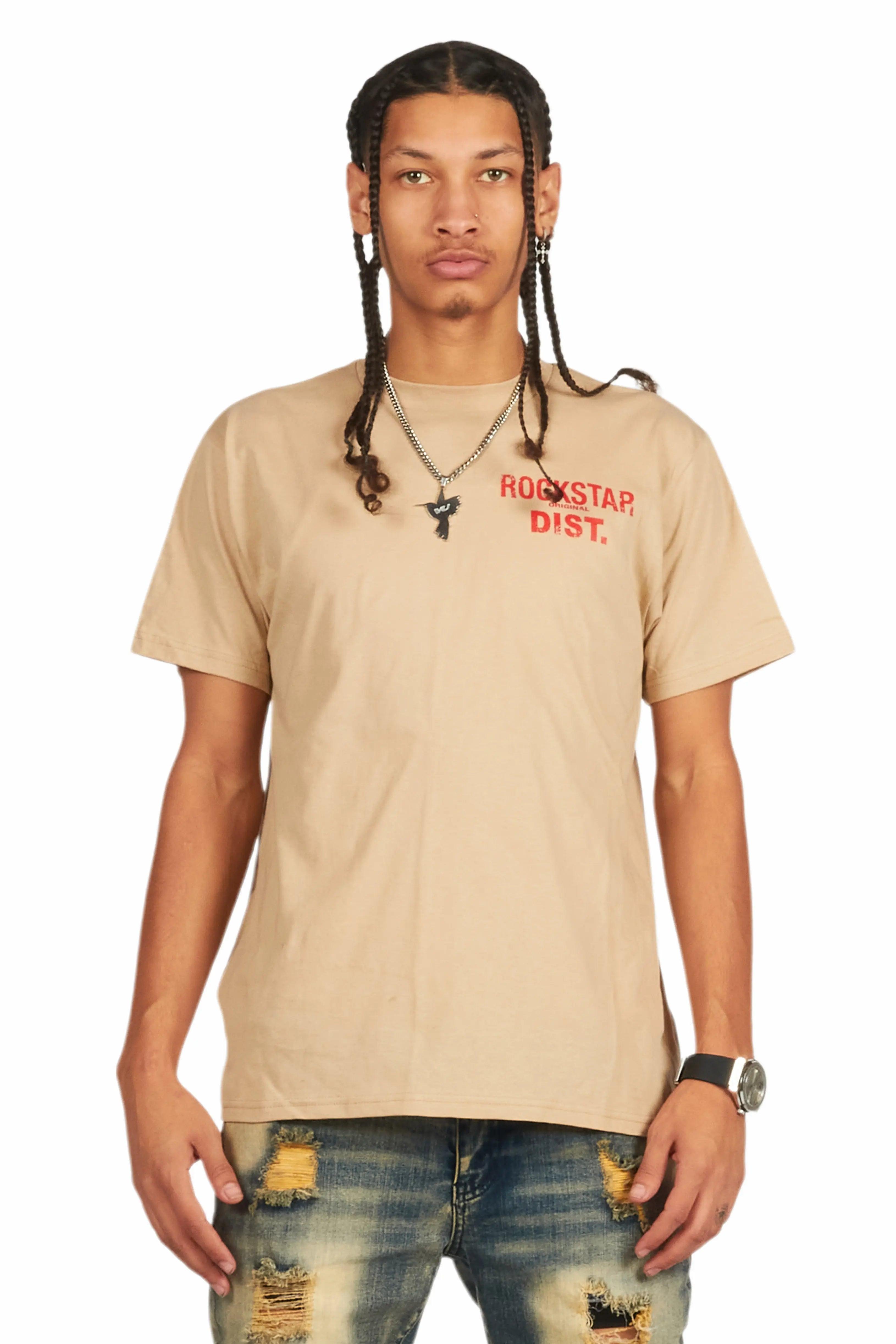 Lake Beige/Red Graphic T-Shirt Male Product Image