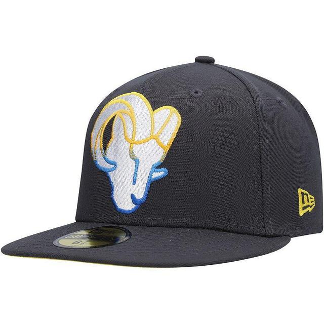 Mens New Era Graphite Los Angeles Rams Color Dim 59FIFTY Fitted Hat Product Image