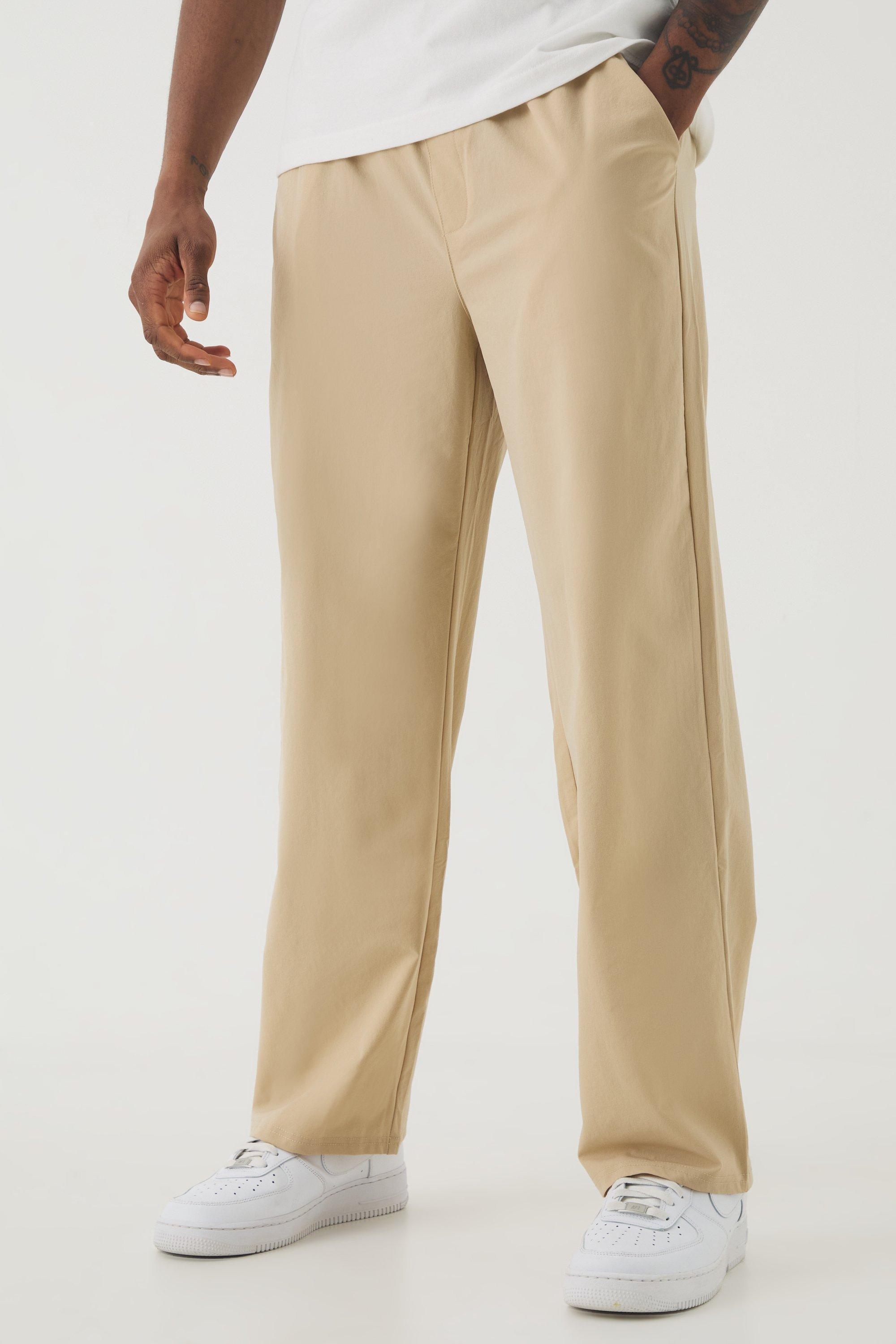 Tall Elasticated Waist Lightweight Technical Stretch Relaxed Cropped Pants | boohooMAN USA product image