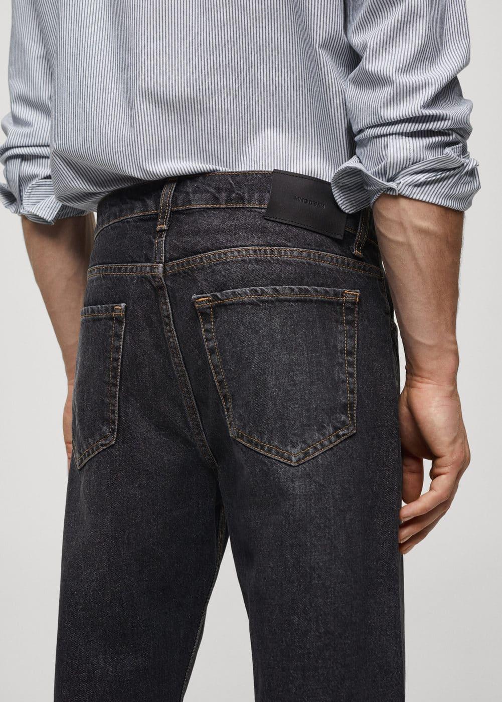 MANGO MAN - Relaxed fit dark wash jeans open greyMen Product Image