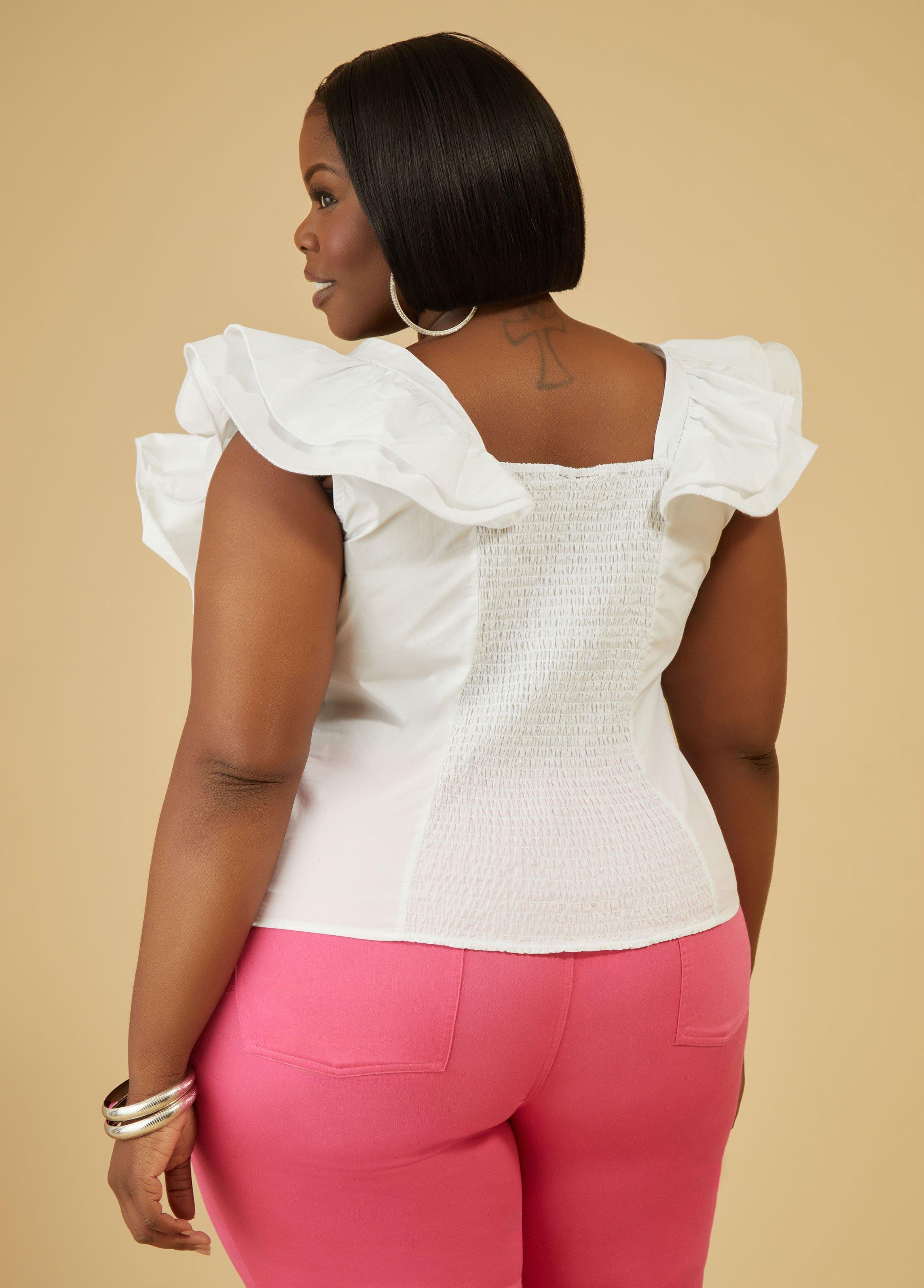 Ruffle Sleeved Poplin Shirt Product Image