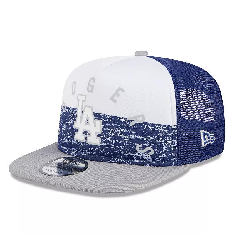 Mens New Era /Gray Los Angeles Dodgers Team Foam Front A-Frame Trucker 9FIFTY Snapback Hat Product Image