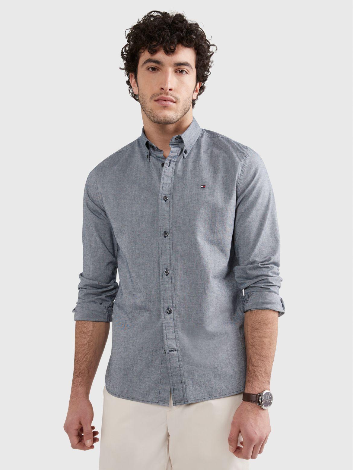 Tommy Hilfiger Men's Regular Fit Solid Stretch Oxford Shirt Product Image