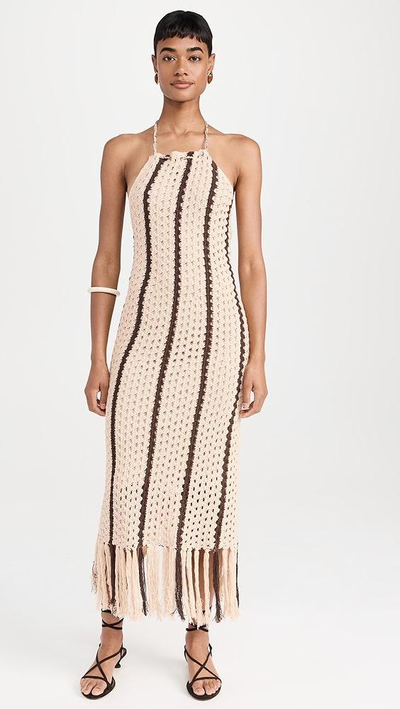 Moon River Halter Fringe Midi Dress | Shopbop Product Image