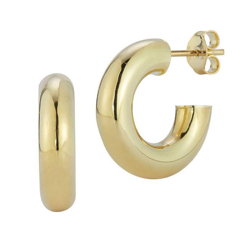 LUMINOR GOLD 14k Gold Tube Hoop Earrings, Womens, Yellow Product Image