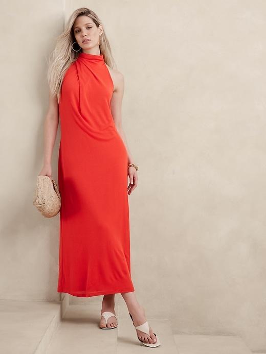 Draped Jersey Maxi Dress Product Image