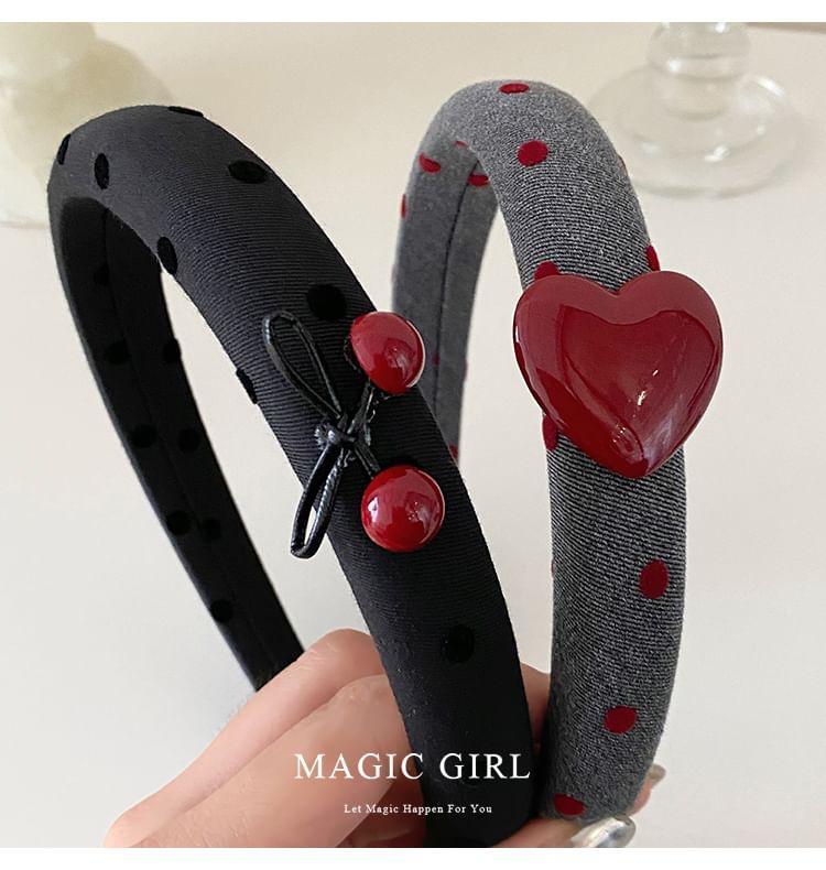 Heart / Cherry Dotted Headband Product Image