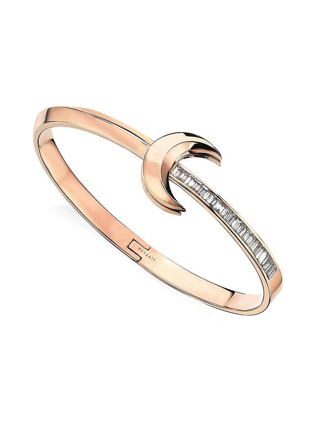 Womens High Moon 18K Rose Gold & 1 TCW Diamond Hinge Bracelet Product Image