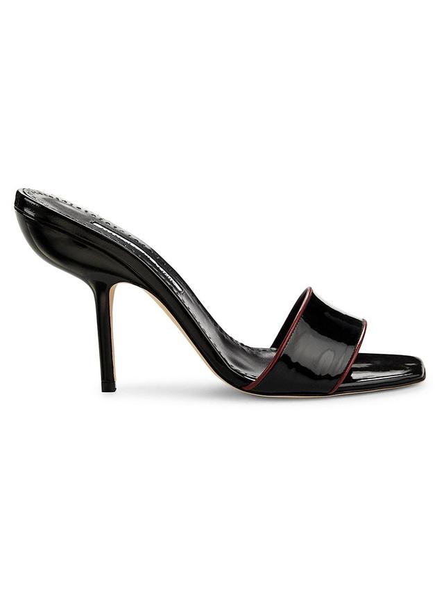 Womens Helamu Patent Leather Open-Toe Mules Product Image