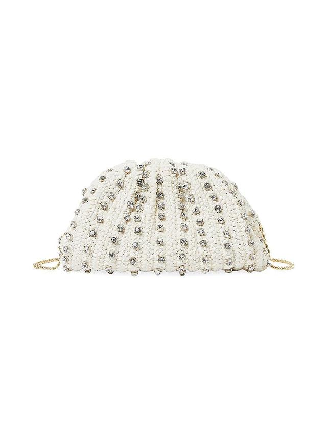 Womens Bailey Crystal-Embellished Raffia Bag Product Image