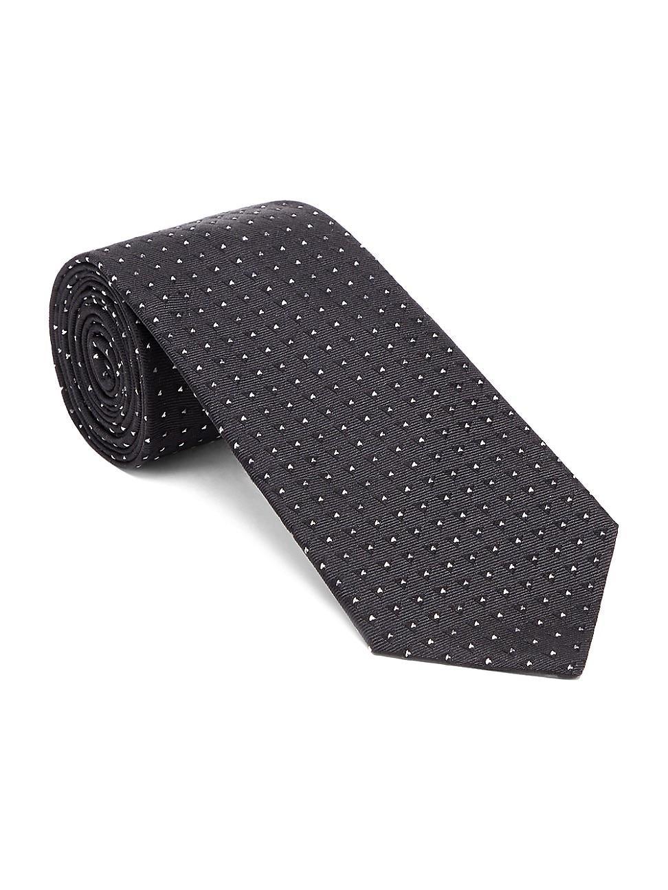 Mens Silk Tie With Polka Dot Jacquard Product Image