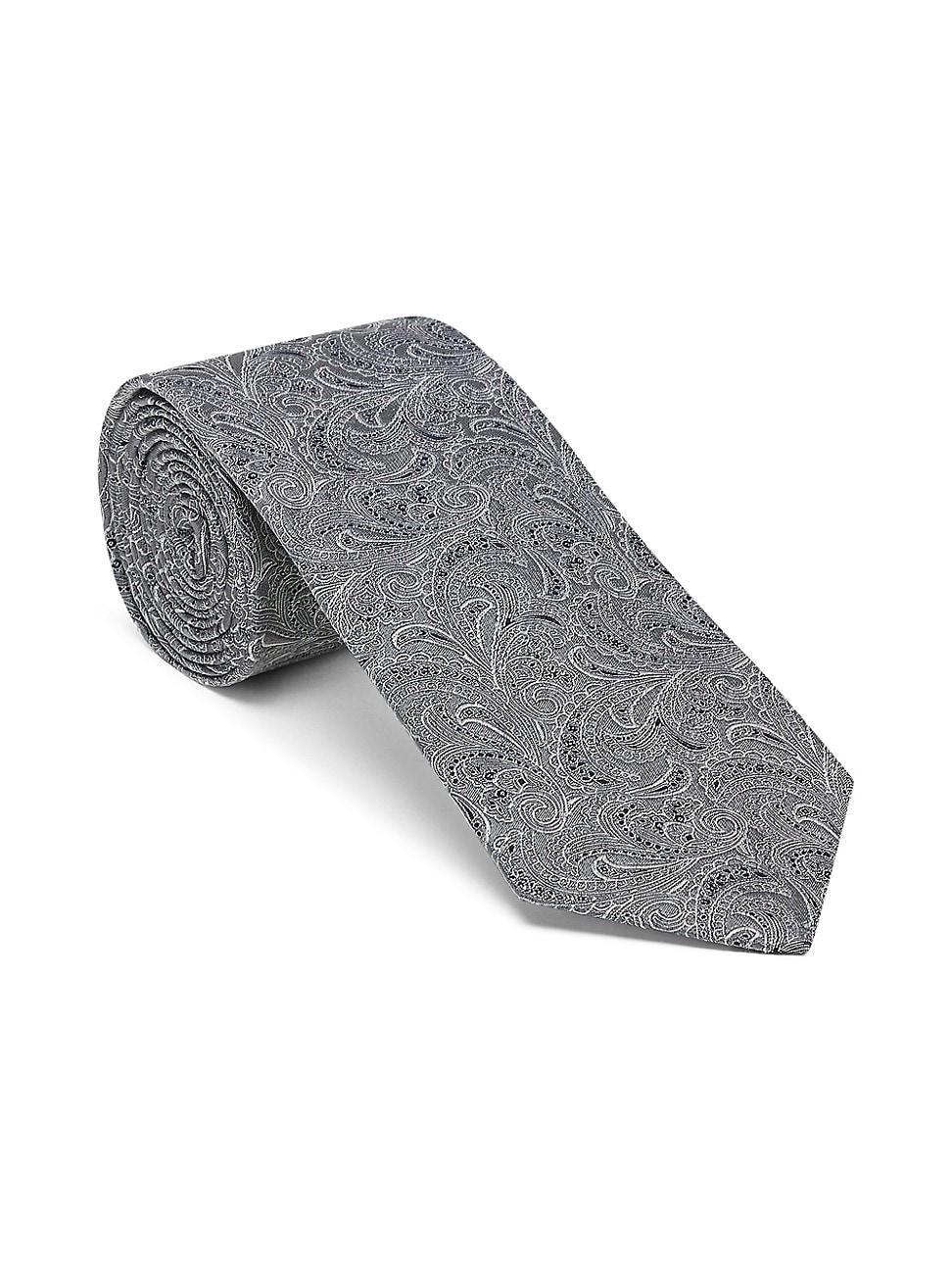 Men's Silk-Cotton Tonal Paisley Tie Product Image