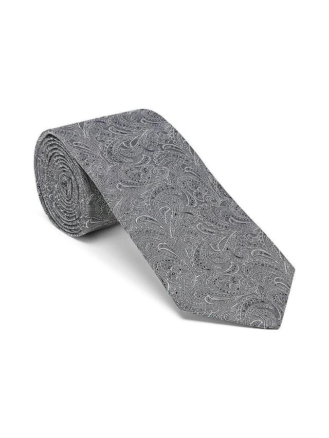 Mens Silk-Cotton Tonal Paisley Tie Product Image