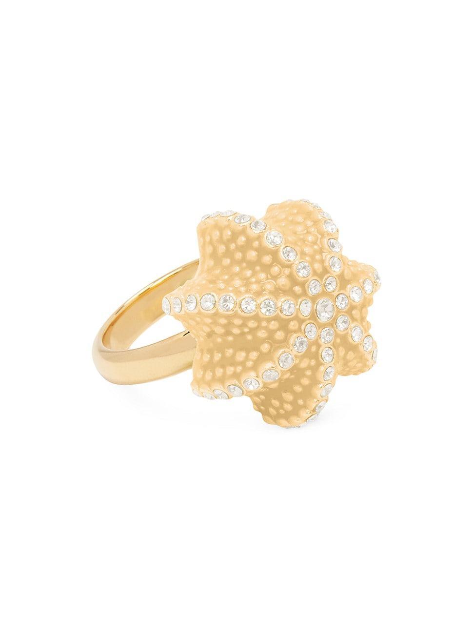 Womens Cactus Goldtone & Crystal Glass Ball Ring Product Image