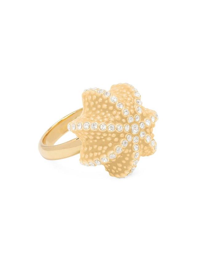 Womens Cactus Goldtone & Crystal Glass Ball Ring Product Image