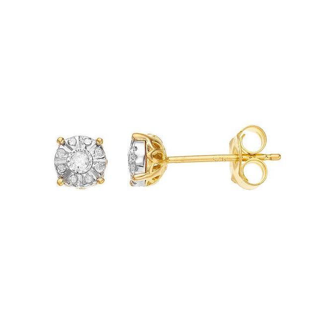 Diamond Brilliance 1/10 Carat T.W. Diamond Composite Round Stud Earrings, Womens, Gold Tone Product Image