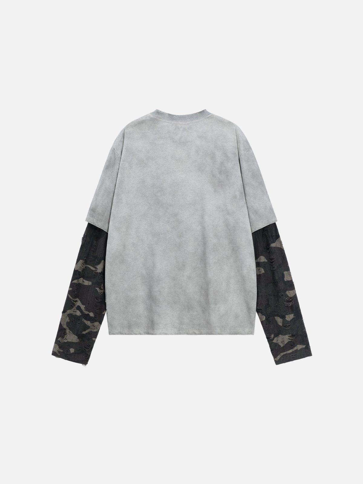 Aelfric Eden Camouflage Distressed Long Sleeve Tee Product Image