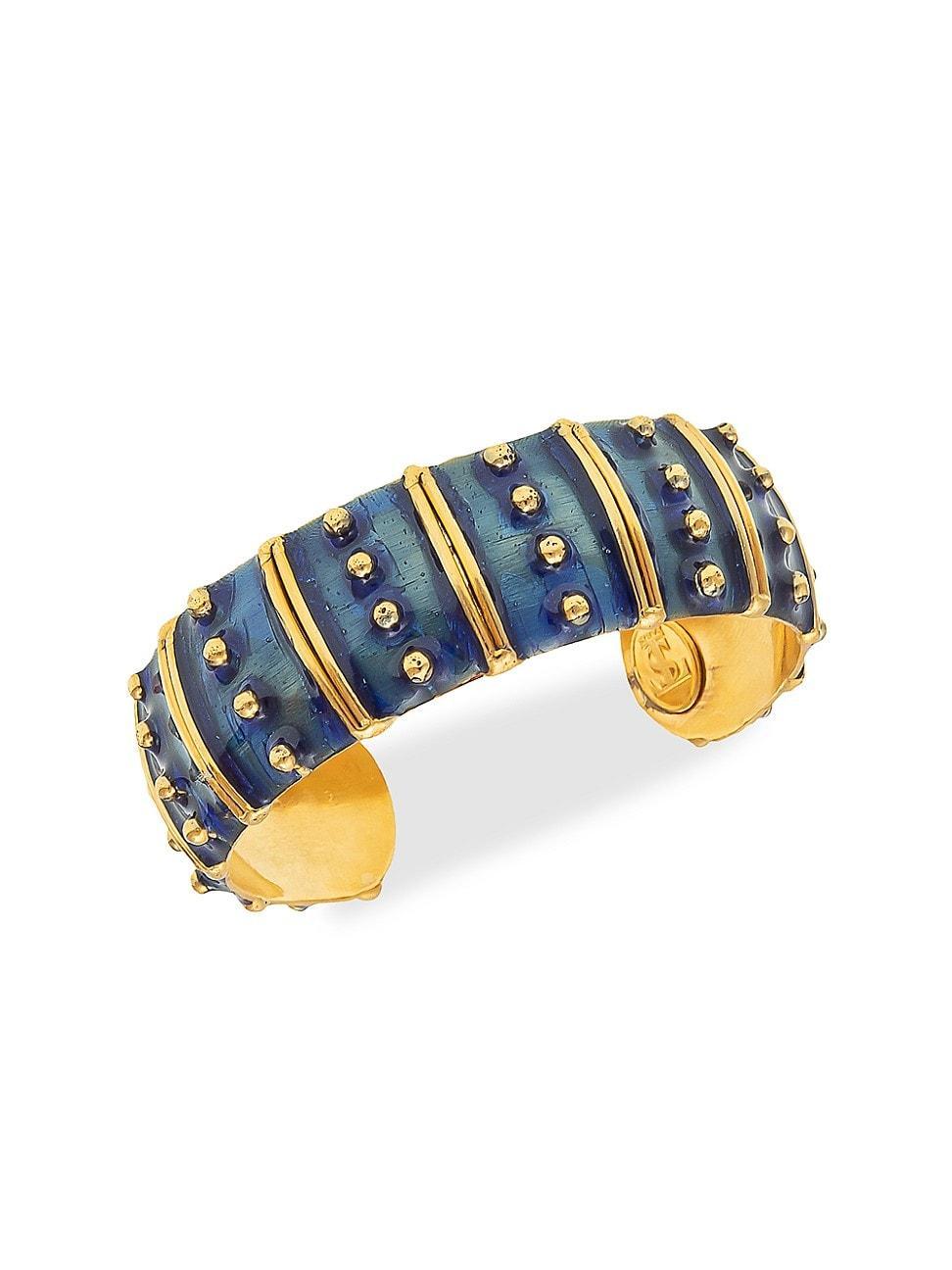 Womens Gypset 22K Goldplated & Enamel Cuff Bracelet Product Image